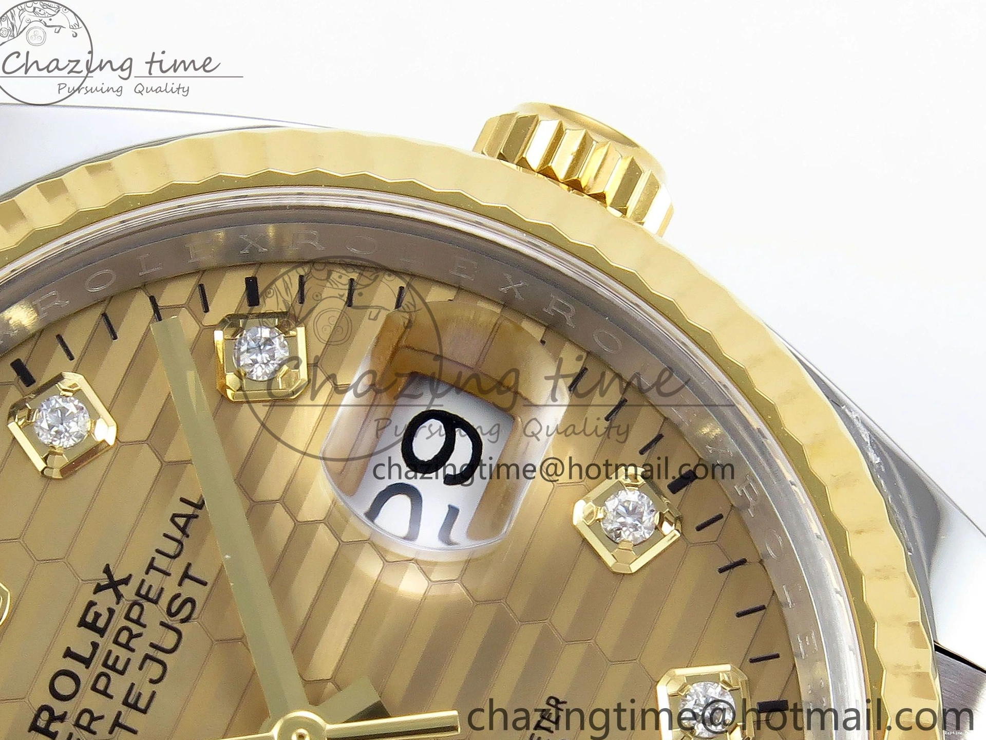 0418 Effortless DateJust 36 126233 Clean 1:1 Best Edition 904L Steel YG Textured Diamonds Dial on SS YG Jubilee Bracelet VR 1500